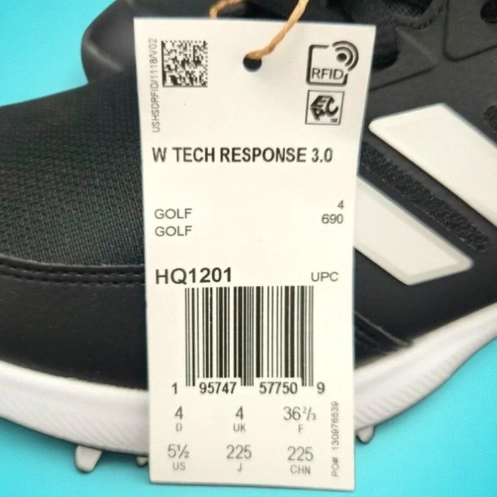New Adidas Women's Size 5.5 Black Tech Response 3.0 Golf Shoes‎